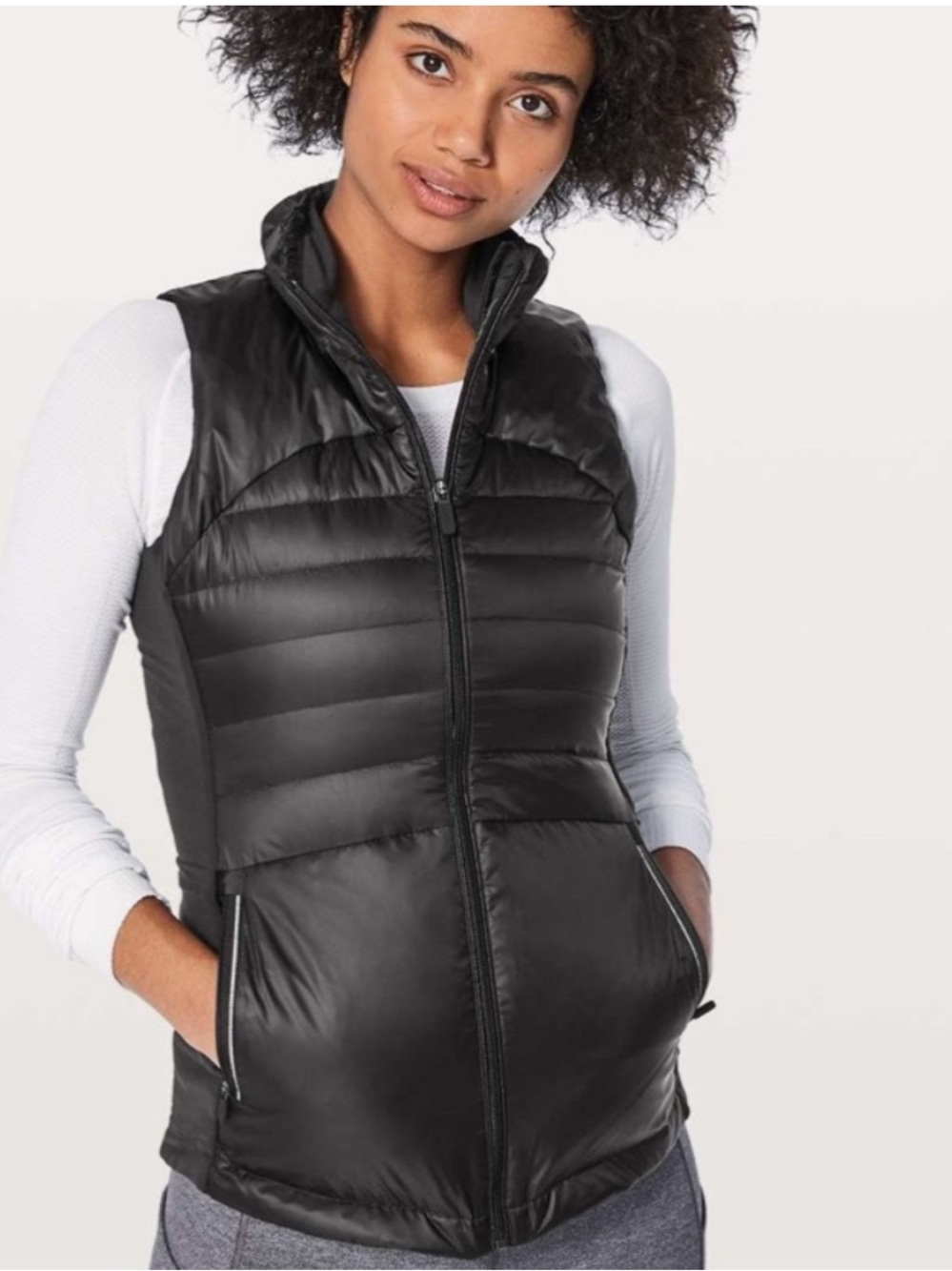 Lululemon Down For A Run Vest II Slim Fitting Size 4 Black Athletic Gorpcore